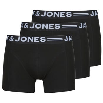 JACK & JONES Herenkleding: Additionals Sense Trunks 3-Pack Noos in het Zwart Black waistband formaat XXL, comfortabel ondergoed.