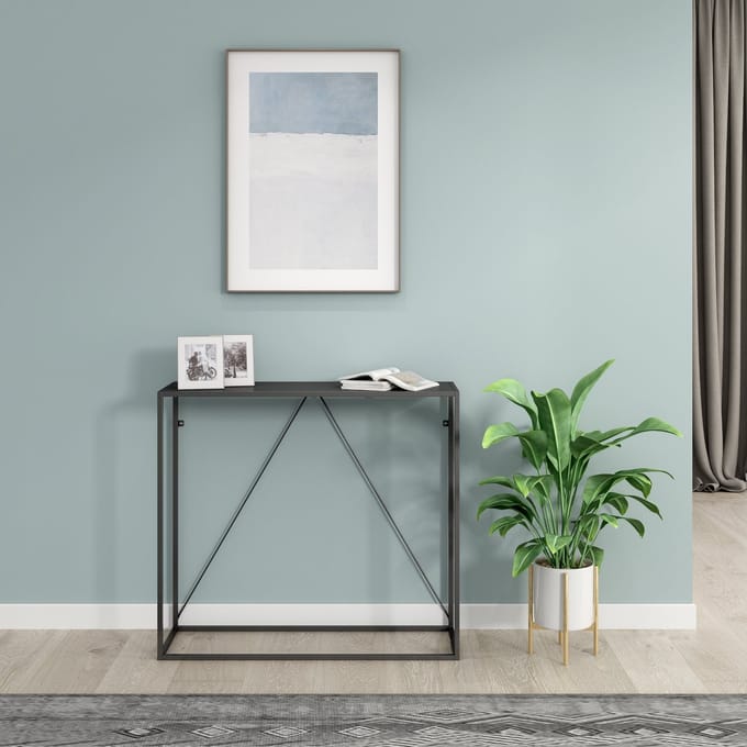Console tafel Austevoll 90x30x80 cm staal zwart