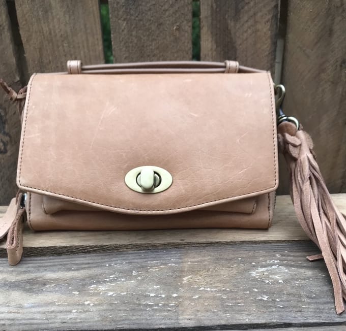 Bag2Bag Leren Schoudertas Dames - Handtas - Clutch Napels Camel