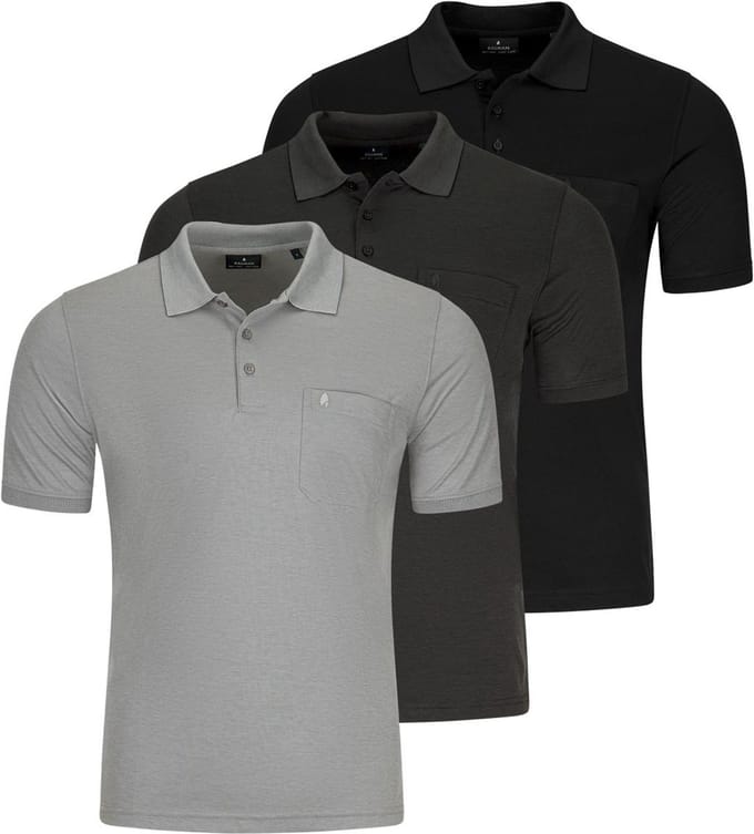 RAGMAN Heren poloshirt 3 pack Basic