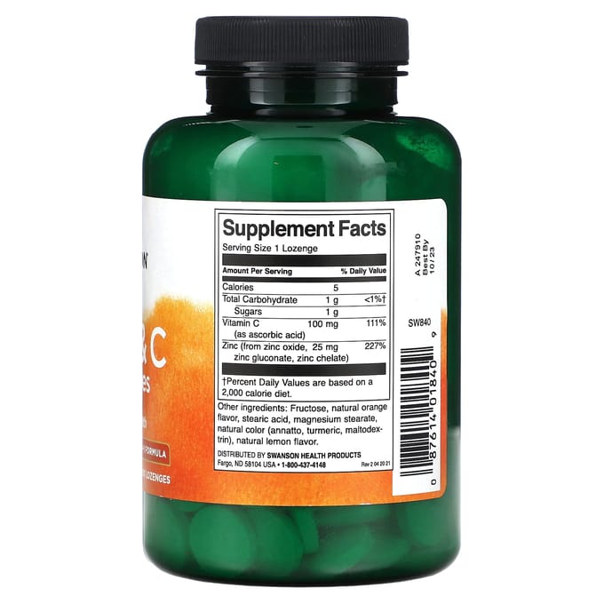 Zink & C Zuigtabletten, Sinaasappel & Citroen, 200 Zuigtabletten