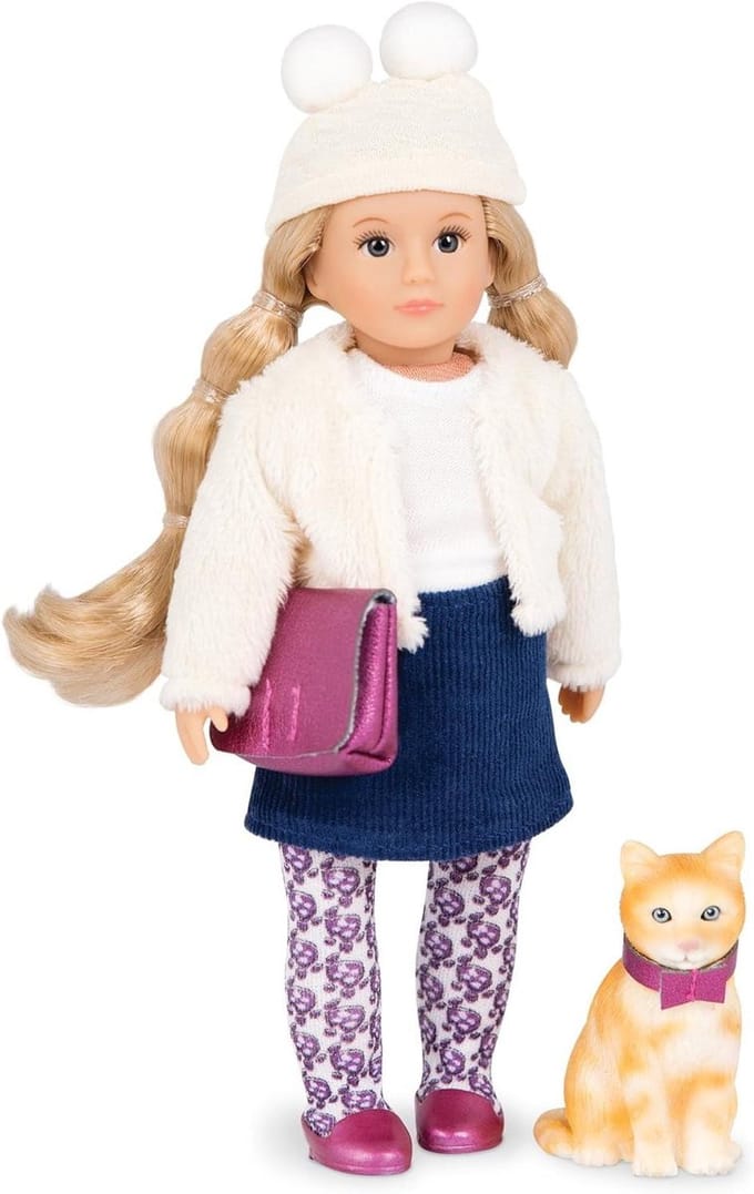 Poppenfiguur - Mode pop - Spelen - Zachte body - 6 x 15 cm - Bruin