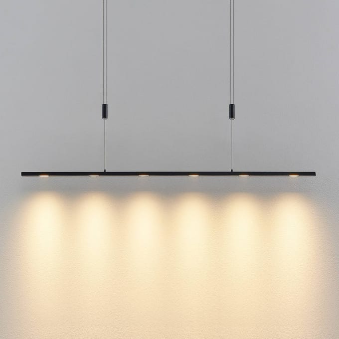 Lucande LED hanglamp Stakato, 120 cm, 6-lamps, dimbaar
