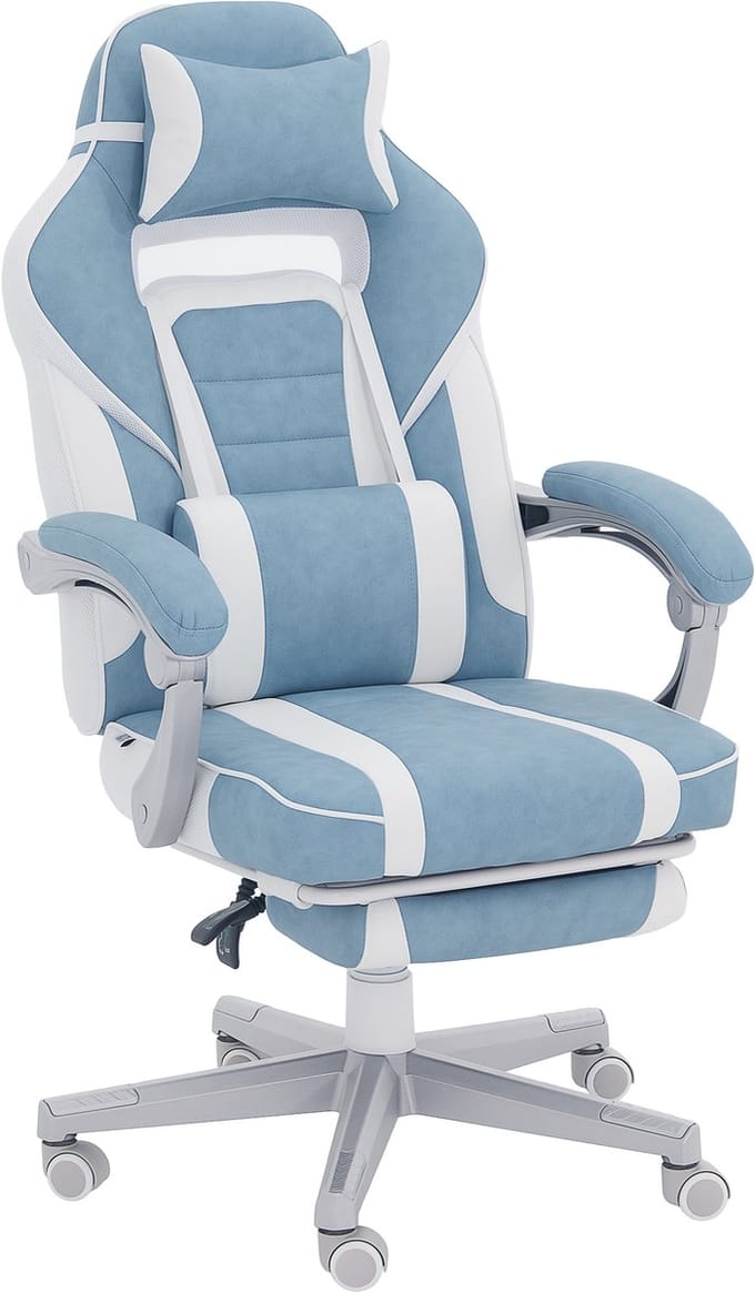 HOMCOM Gamingstoel - Polyurethaan - 63x63x123cm - Blauw