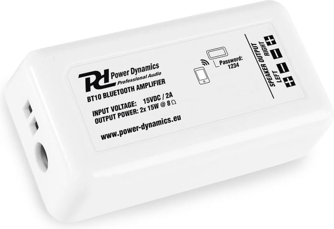 Versterker Bluetooth - Power Dynamics BT10 - Inbouw Bluetooth versterker 2x 30W
