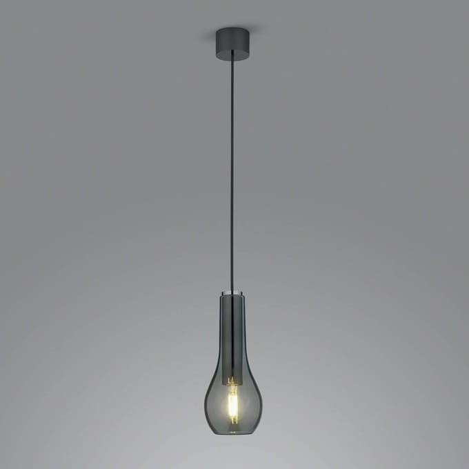 Helestra Hanglamp Gara met rookglas-kap, 1-lamp
