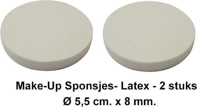 Rojafit Make-up sponsje - Latex - Ø 5,5 cm x 8 mm. - 2 stuks