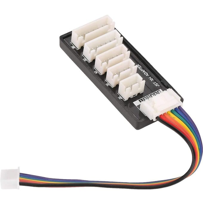 2S–6S LiPo Batterij Uitbreidingsbord | Parallel Laad- en Balanceringsmodule | JST-XH Connector | Voor RC Helikopters, Hobby Batterijen, Plastic groen