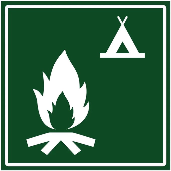 Kampvuurplek sticker | 30 x 30 cm