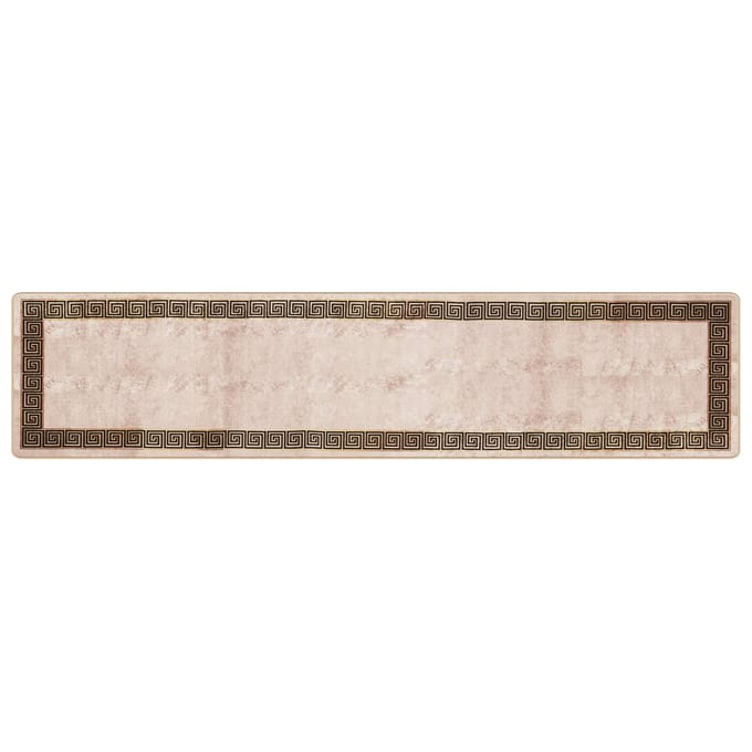 vidaXL - Tapijt - Runner - MARSA - Beige - en - Zwart - 80 - x - 350 - cm - Polyester - en - PVC