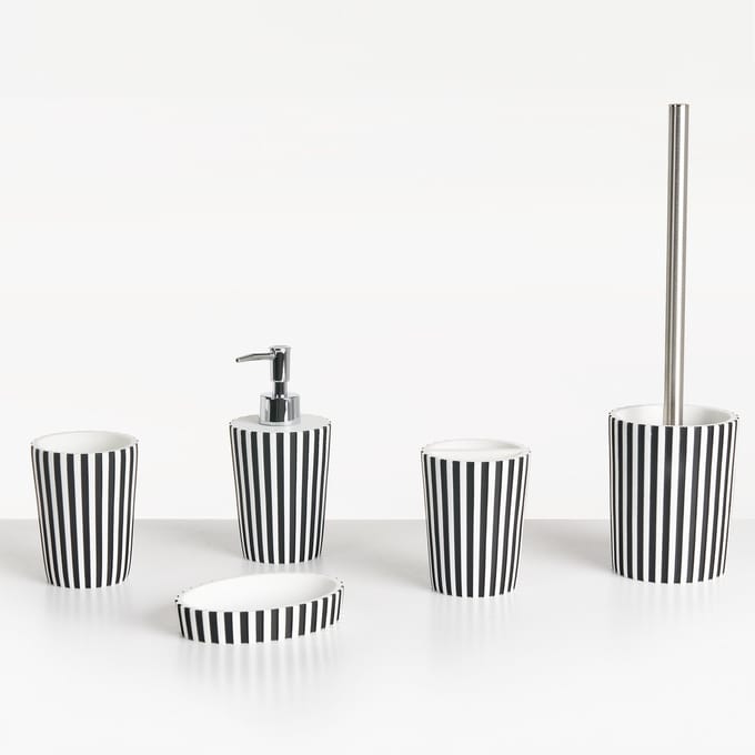 LIRCAY - Badkameraccessoireset - Zwart/Wit - Polyresin