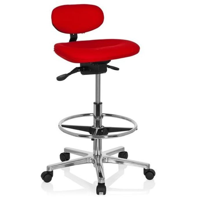 Kruk / draaikruk / werkstoel WORK MF rood hjh OFFICE