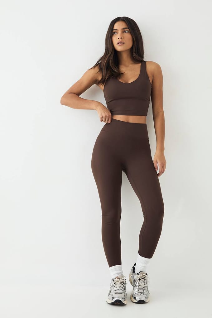 Dames DSGN Studio Ultra Sculpt Hoge Taille Legging | Dark Chocolate | Maat: Medium