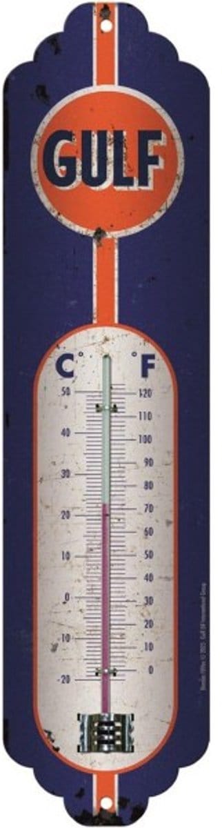 Thermometer - Gulf Logo 1920 (leuk voor Man Cave Schuur Garage)