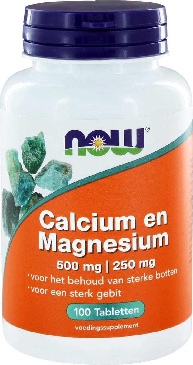 Now Foods - Calcium & Magnesium - 500 mg Calcium / 250 mg Magnesium per Tablet - 100 Tabletten