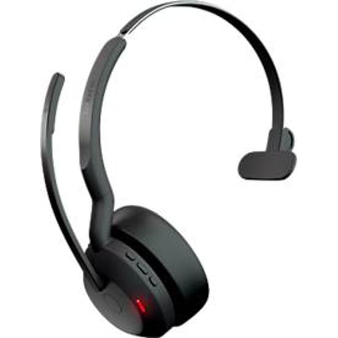 Jabra Evolve2 55 MS On Ear headset Bluetooth Mono Zwart Noise Cancelling, Ruisonderdrukking (microfoon) Headset, Mono Telefoon