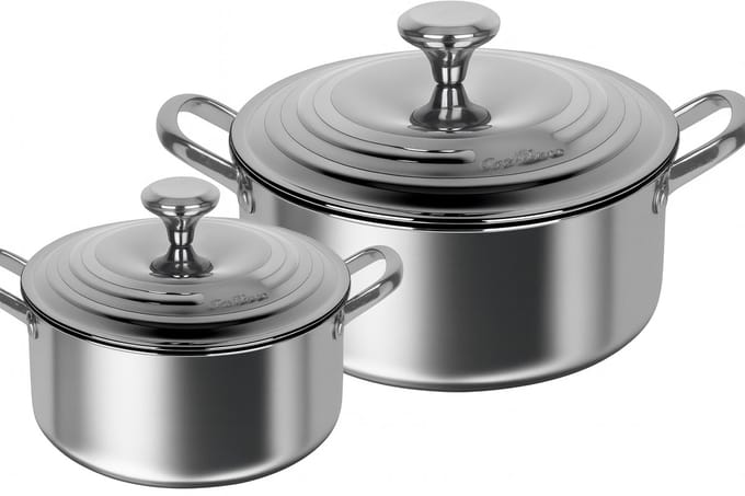Cheffinger Braadpannen Set - 24cm & 28cm - RVS - Zilver