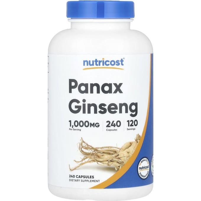 Nutricost, Panax Ginseng, 1 000 mg, 240 capsules (500 mg par capsule)