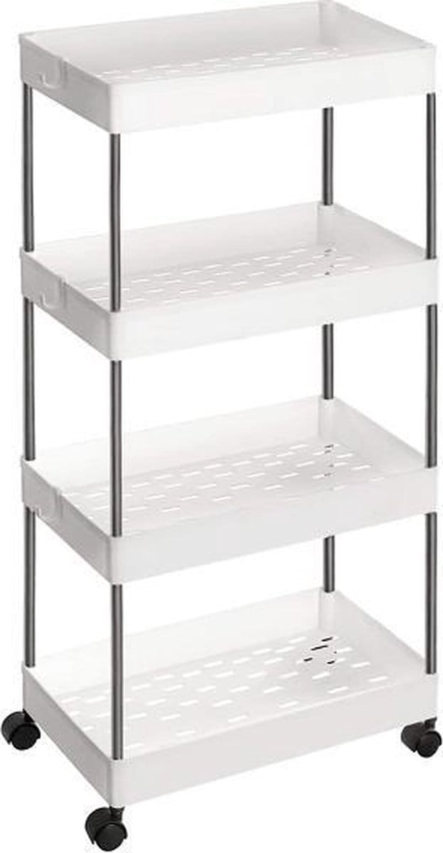 MIRA Home - Serveerwagen - Keukentrolley - Basic - PP - Wit - 40x22x86