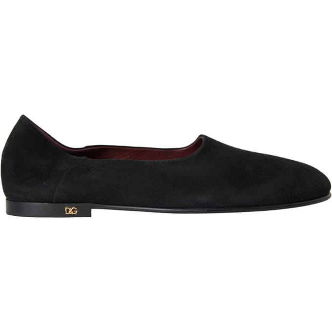 Dolce & Gabbana Zwarte Suède Instappers Formele Schoenen