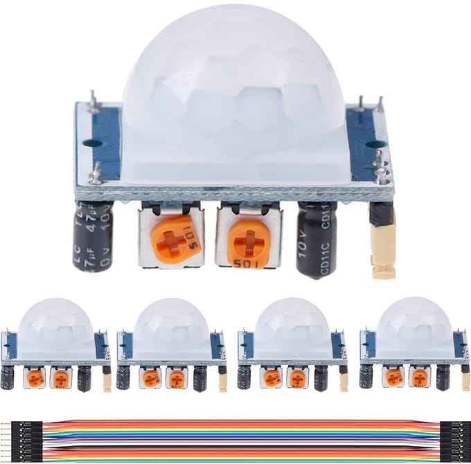 Infrarood Bewegingssensor Module - 5 Stuks, Instelbare PIR Sensor Geschikt voor Arduino en Raspberry Pi