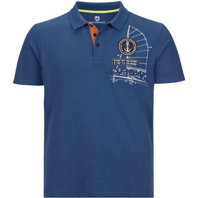 Jan Vanderstorm herren Poloshirt - 60/62 - koningsblauw - Plus Size