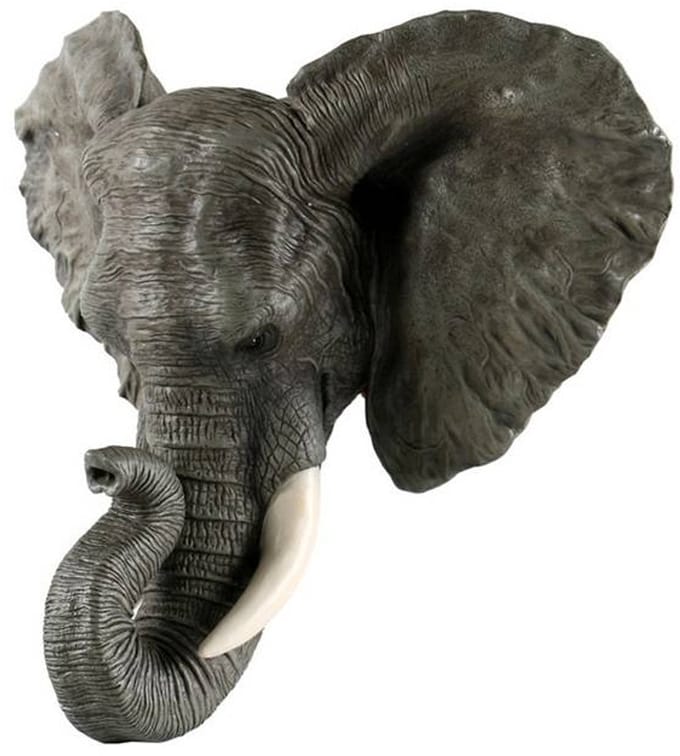 Olifantenkop groot 56x26x46 Wanddecoratie