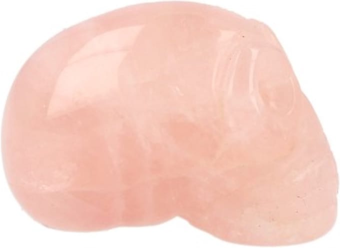 Roze kwarts traveler schedel 40 mm