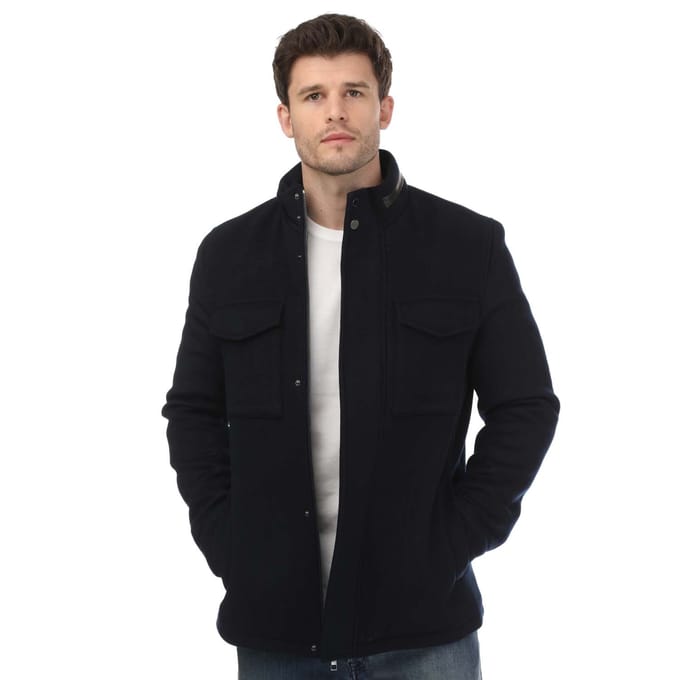 Heren Ted Baker Knowl Funnel Neck Field Jacket in Navy