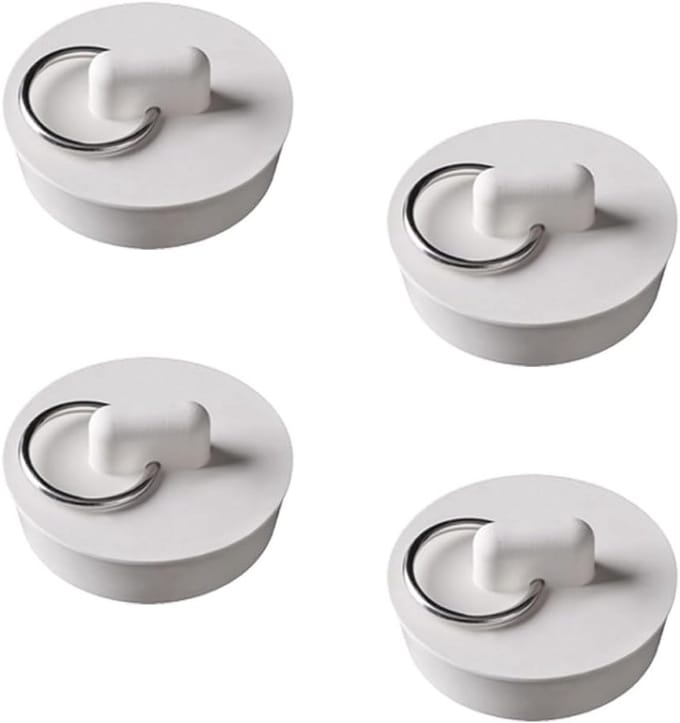 Set van 4 Universele Bad- en Keukenpluggen – Rubber Afvoerstop met Ophangring (30-33 mm)