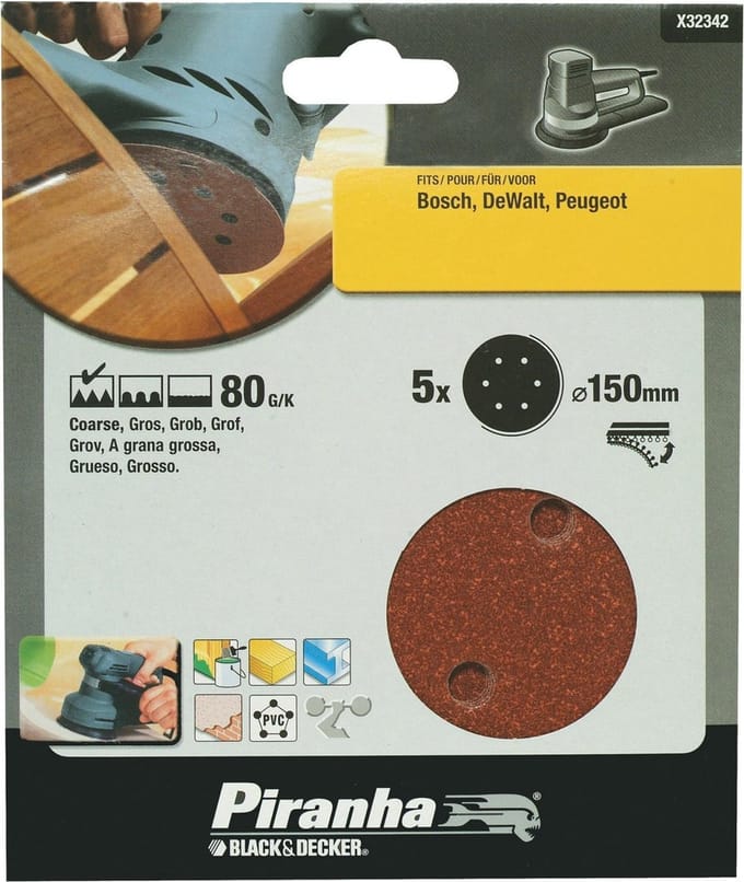 Piranha schuurschijf K80 150 5 stuks X32342-XJ