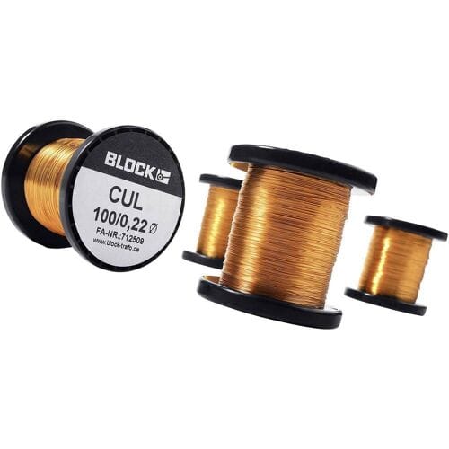 BLOCK Koperdraad gelakt Buitendiameter (incl. isolatielak): 0.08 mm 856 m 0.05 kg