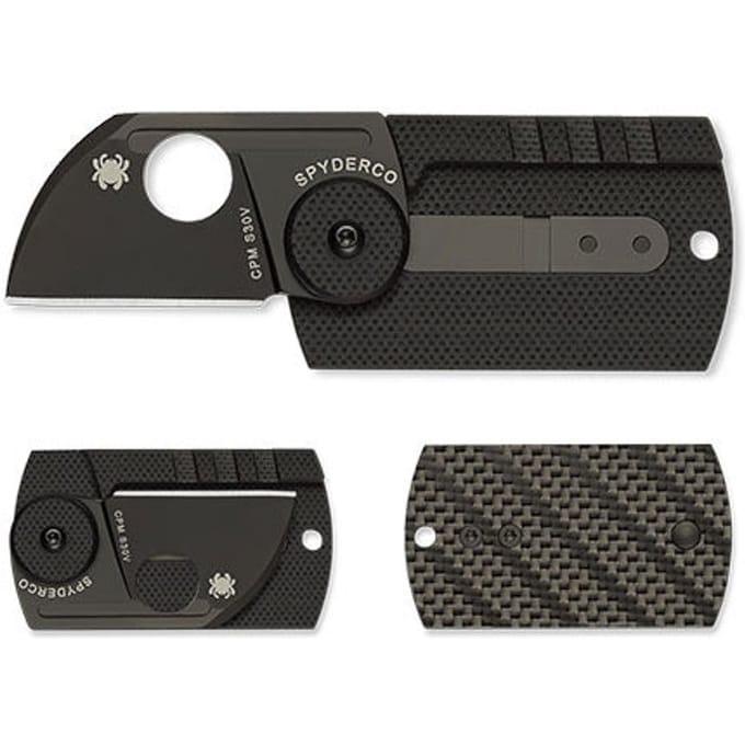 Spyderco Dogtag Folder Carbon Fiber / Black CPM S30V PE