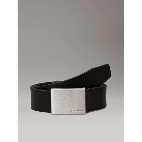 Calvin Klein Formal Plaque riem, 3,5 cm, zwart, heren, maat 80