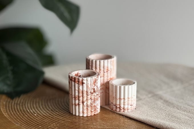 DIY Hobbypakket Giethars kaarsenhouders terracotta