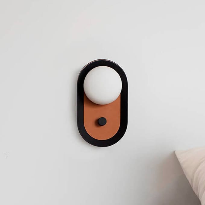FARO BARCELONA LED wandlamp Maya, terracotta, aluminium/glas, breedte 12,2 cm