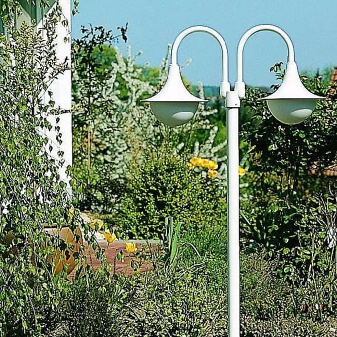 Albert Leuchten Lantaarnpaal 171, 2-lamps, wit