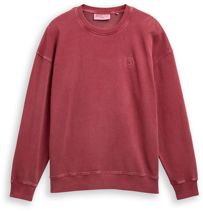 Tom Tailor Denim - Relaxed overgeverfd sweatshirt - Maat S - burnt russet
