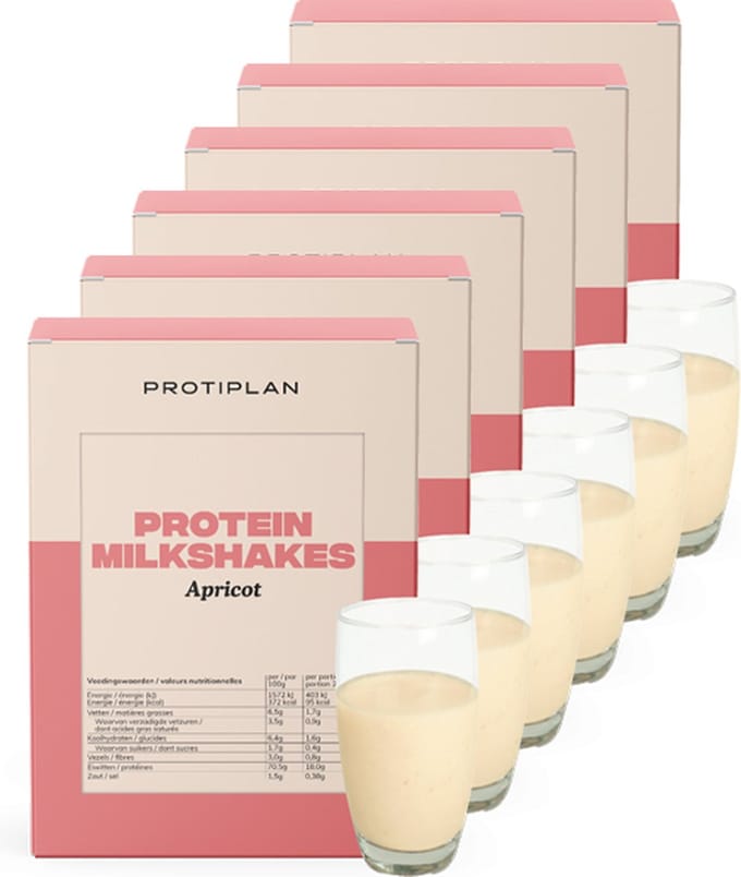Protiplan - Milkshake Abrikoos - 6 stuks - 6 x 7 x 25,5 g - Eiwitdieet - Proteïneshake