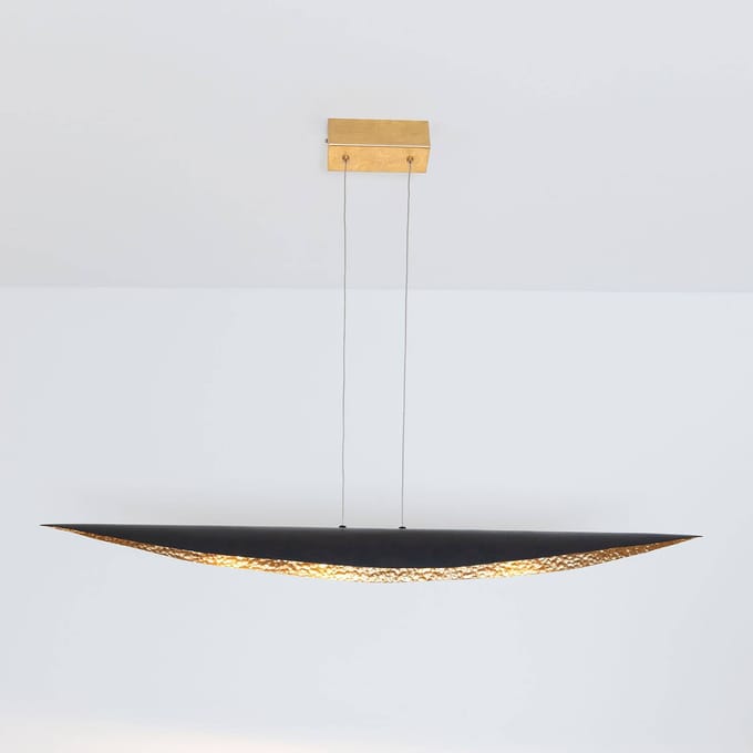 Holländer Chiasso LED hanglamp, zwartbruin/goud