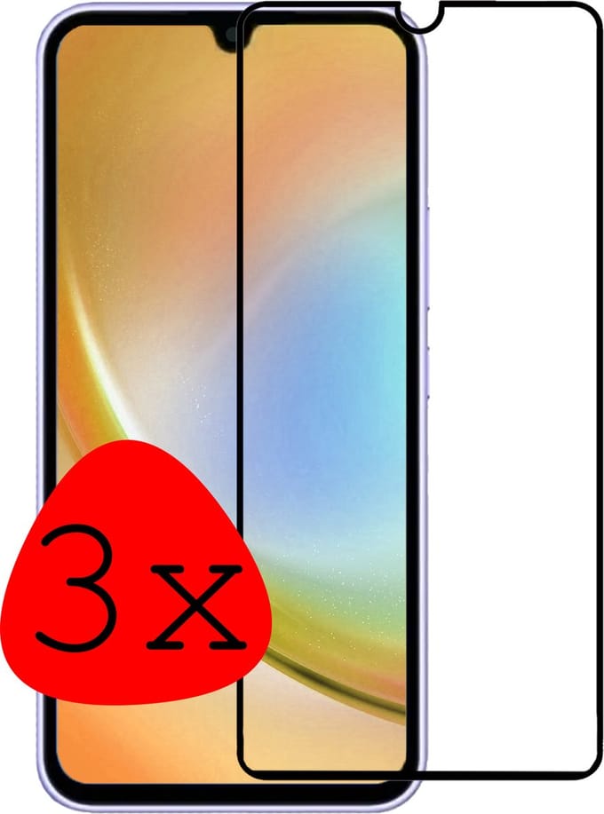 Screenprotector - 3 Stuks Geschikt voor Samsung Galaxy A34 - Full Cover - Beschermglas - Gehard Glas - Tempered Glass - Screen Protector