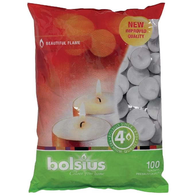 Bolsius theelichten 4 uur (100 stuks)