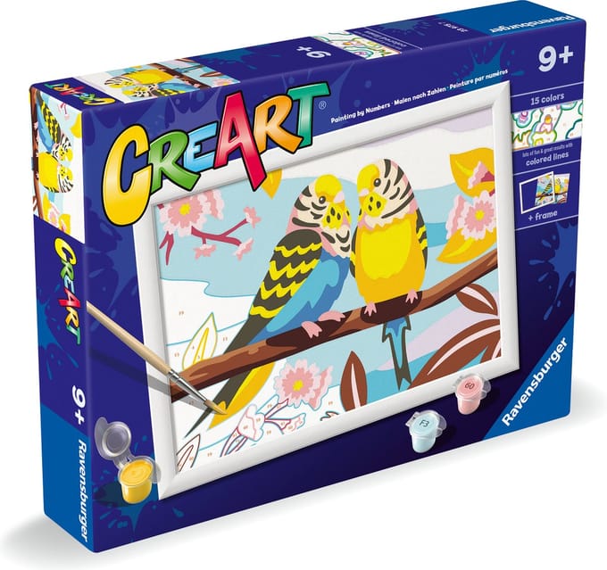 Ravensburger - Lovely Budgies - CreArt Schilderen op Nummer - 9+ Jaar