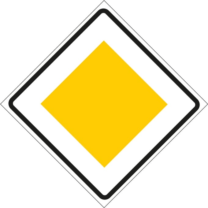 Voorrangsweg sticker, B1 150 x 150 mm