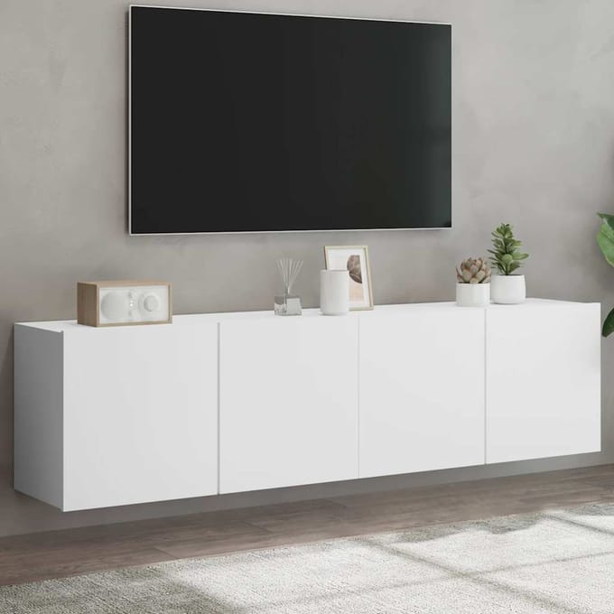 vidaXL - Tv-meubels - 2 - st - wandgemonteerd - 80x30x41 - cm - wit
