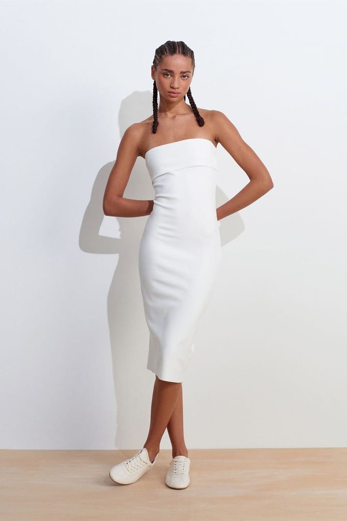 Strapless Bodycon Midi-jurk