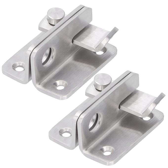 2 Sets Handmatige Deurvergrendeling RVS Ponsvrije Boutvergrendeling Kledingkast Badkamer Deuraccessoires