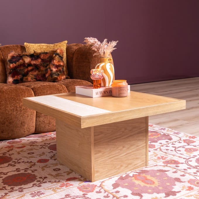 Bronx71® Salontafel Java 70x70 cm blank eiken