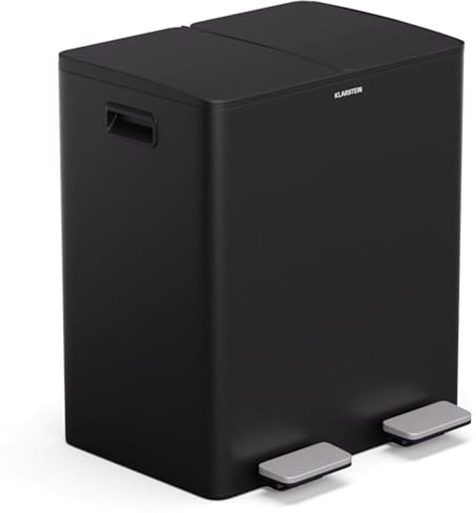 Moderne 40 liter afvalbak met soft-close deksel en 3 liter compostbak