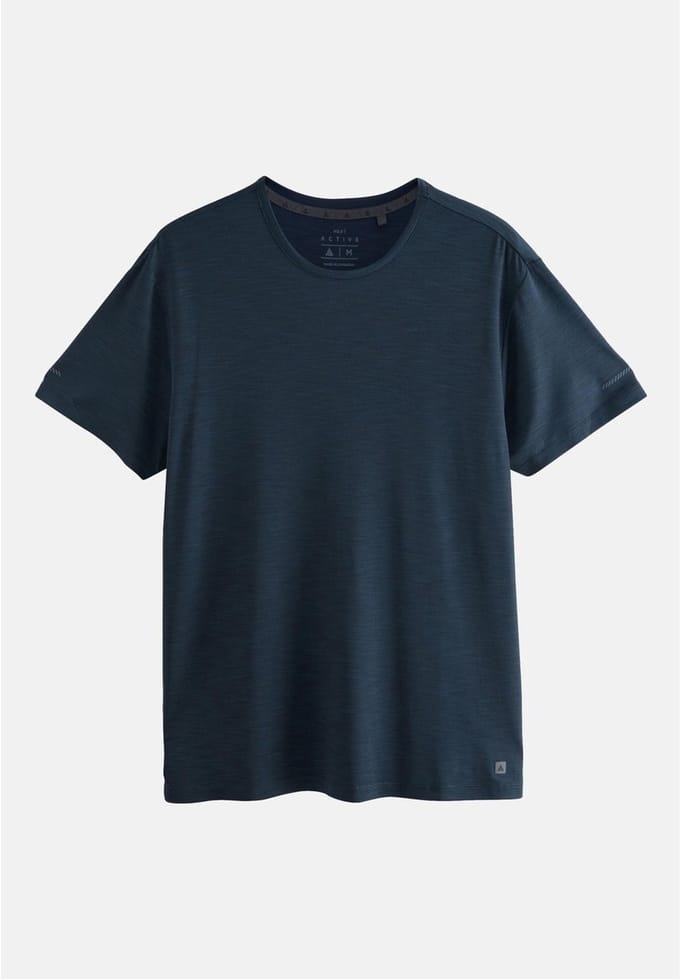 Next - Heren - Active Gym trainingstop T-shirt met korte mouwen - Blauw